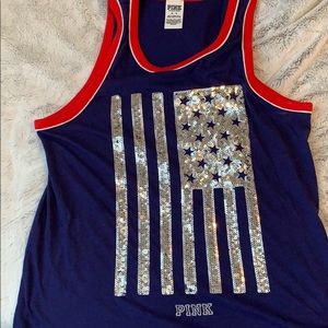 American Flag VS Pink tank